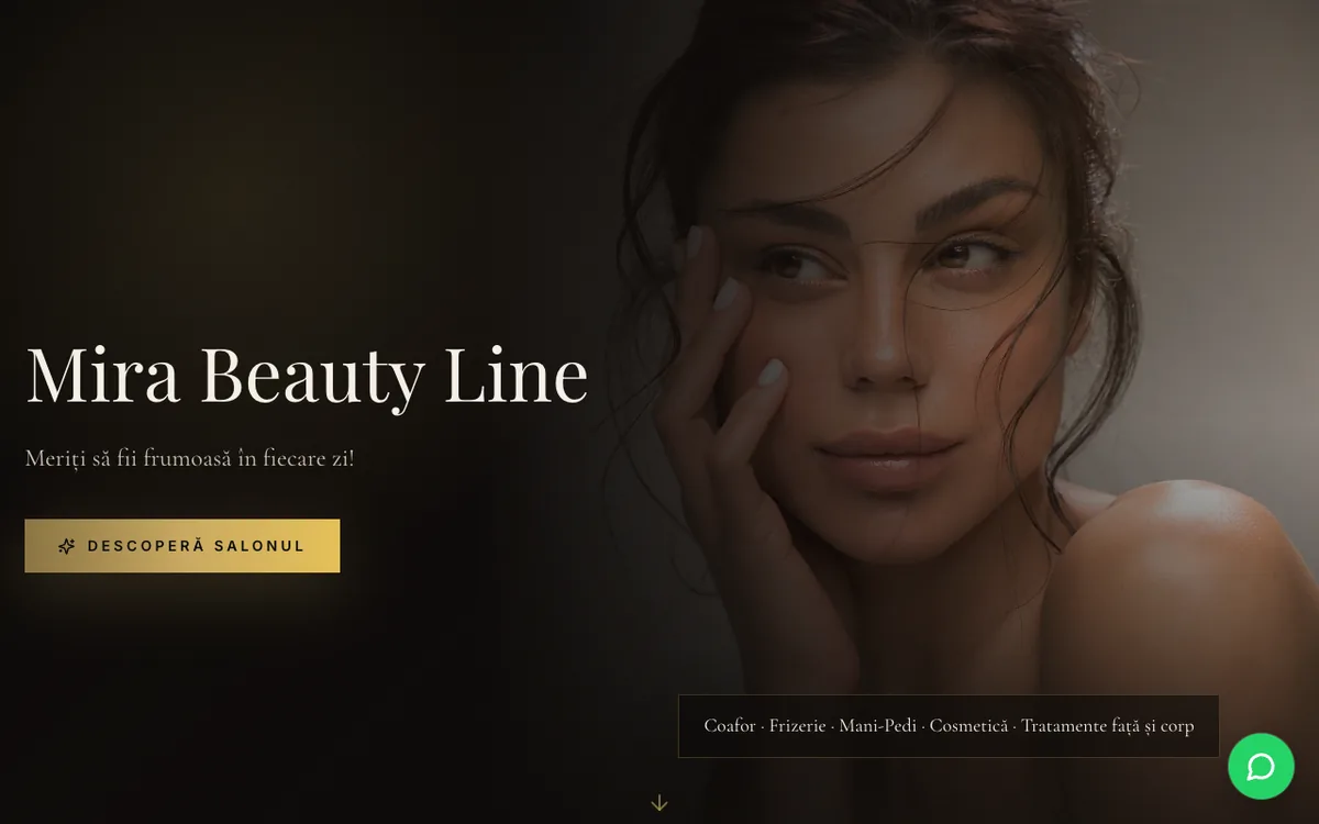 Site-ul MIRA Beauty Line, salon din Pipera
